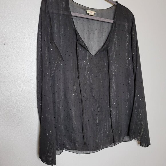 Vintage Y2K Women's 1X Sheer Whimsygoth Witchy Fairy Grunge Sheer Flowy Blouse B - Picture 6 of 6